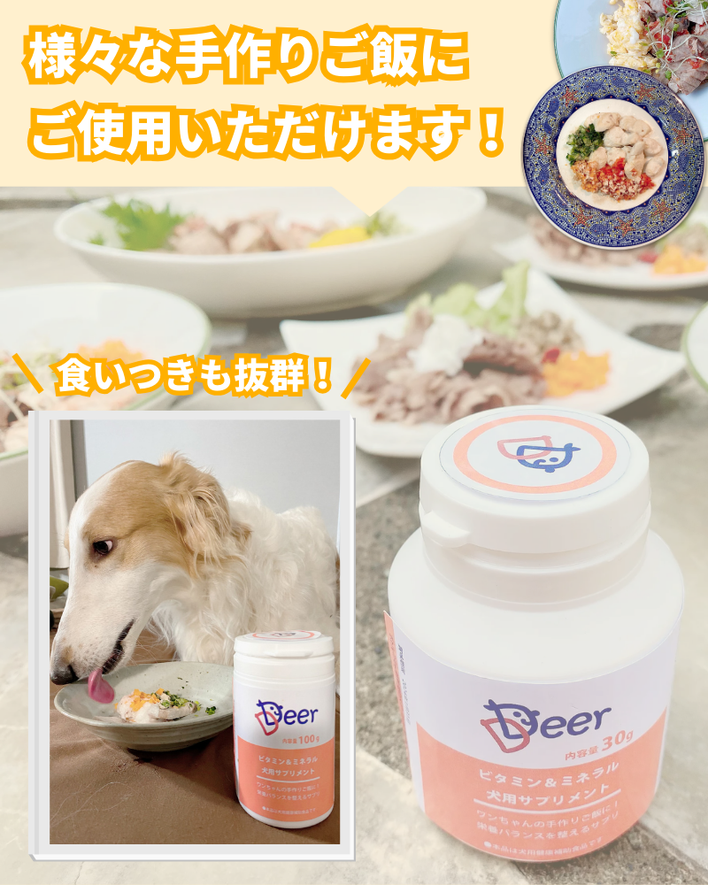 犬用サプリメント ビタミン&ミネラル(粉末) 100g×2ボトル