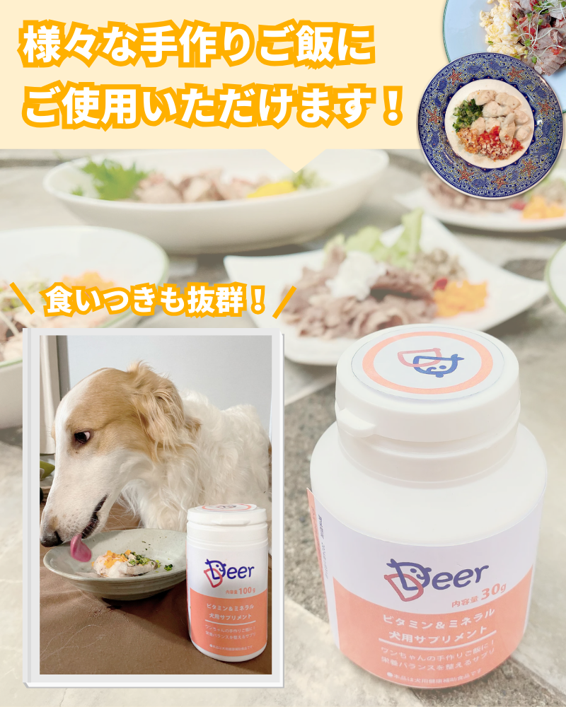 犬用サプリメント ビタミン＆ミネラル（粉末） 100g×2ボトル